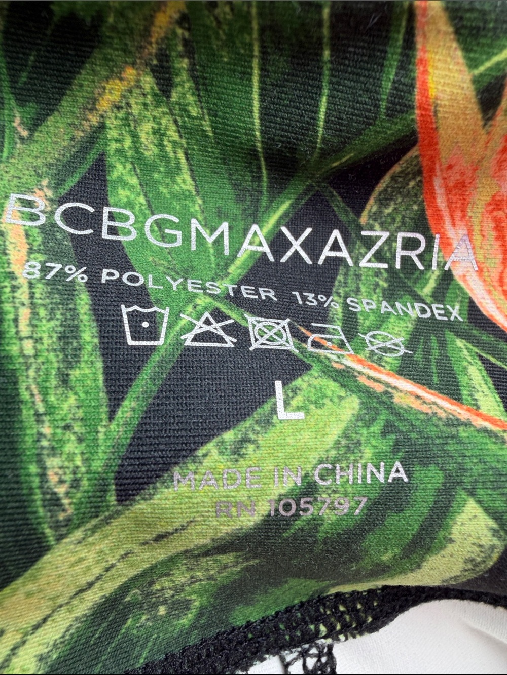 BCBGMaxAzria women’s Active Leggings Floral Print Size L activewear workout gym - Picture 5 of 5